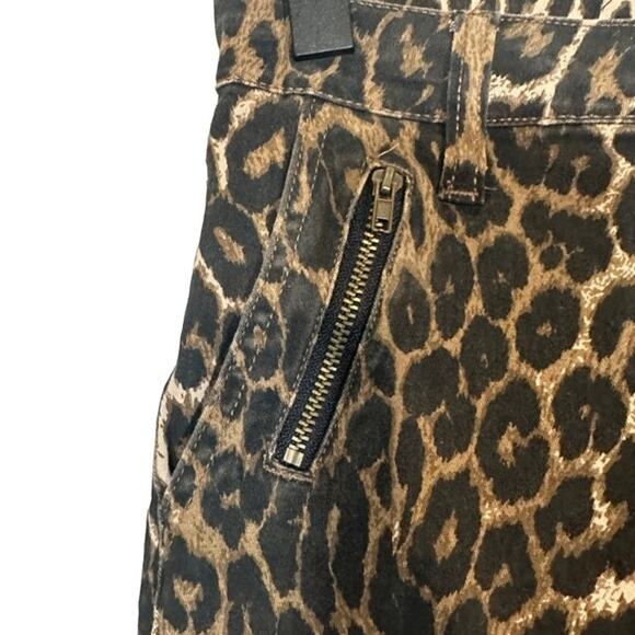 Ashley Mason Tan & Black Leopard Animal Print Cargo Skinny Pants Women Sz 5/27 - Picture 5 of 13